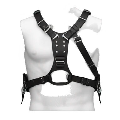 Black punk fashion chest leather harness sticker