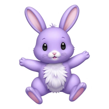 A Lavender bunny jumping  🐰 sticker