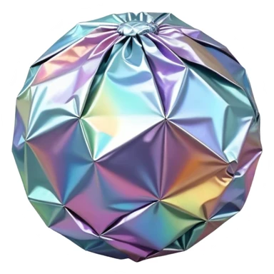 Iridescent tin foil ball sticker