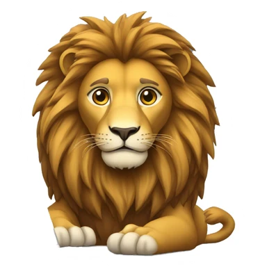 A lion in tech savvy with a laptop  sticker