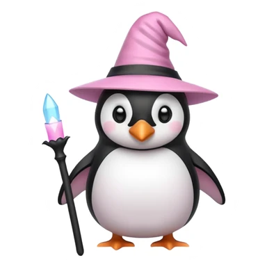 Penguin With Light Pink Witch Hat  sticker
