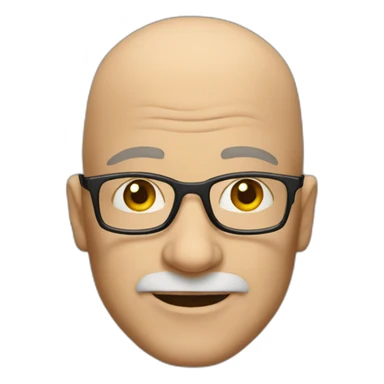50 year old Bald man with glasses  sticker