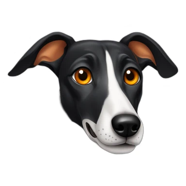 All black greyhound with orange eyes sticker
