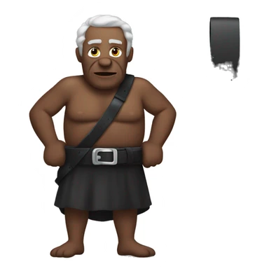 black buff old man holding a belt  sticker