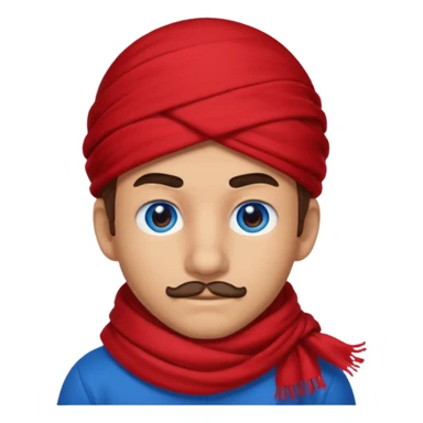 mario scarf on his face sticker