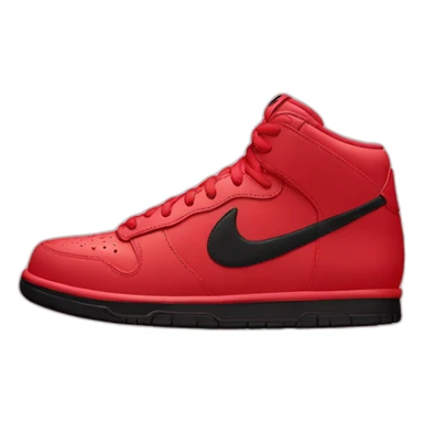 Chaussure Nike rouge avec le logo en noir sticker