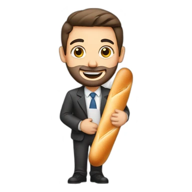 jewish man holding a baguette sticker