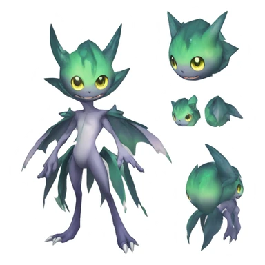 cute cool edgy sharp eldritch ethereal Digimon-Fakemon-animal full body sticker