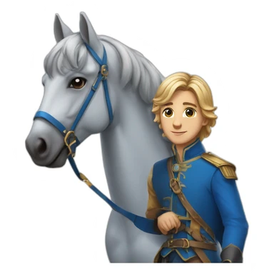 Le jeune Nicola à des grands chevaux bleu +🤩 sticker