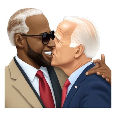 Joe Biden kissing LeBron sticker