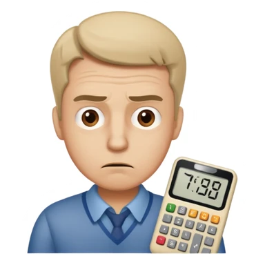 man calculating with difficulties sticker