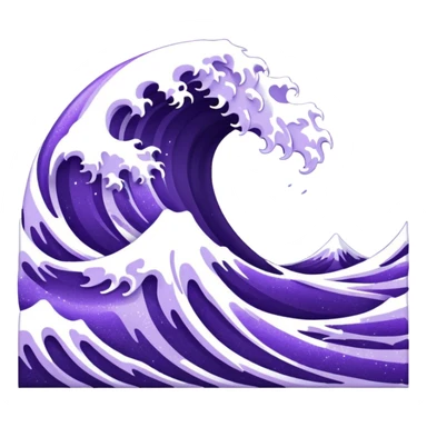 glitter purple cian wave ocean sticker