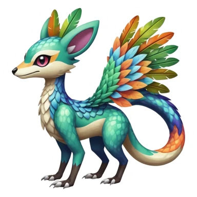 Colorful Exotic Meloetta-Trico-Vernid-Sergal-Pokémon-Fakémon-creature sticker