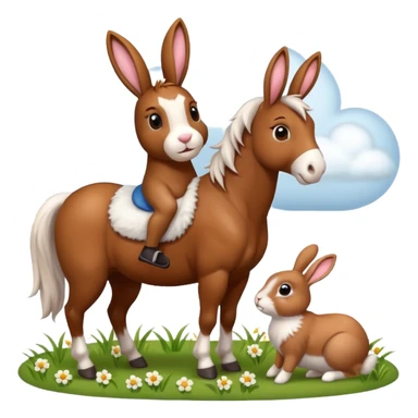 horse and a bunny playing sticker