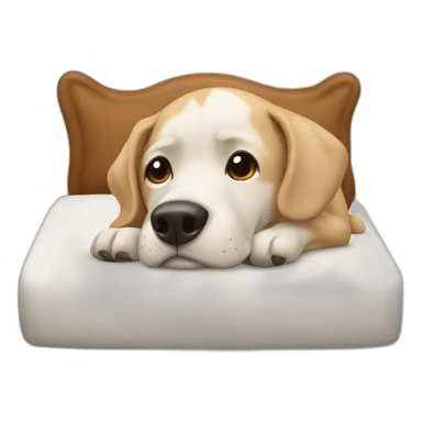 dog on the bed sticker