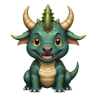 Black pibull dressed as a triceratops  sticker