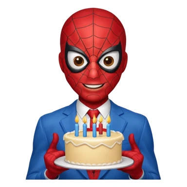 Spiderman having a birthday sticker