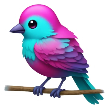 little cyan and magenta colored Cute Bird  sticker
