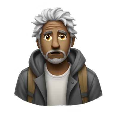 messy white sad homeless sticker