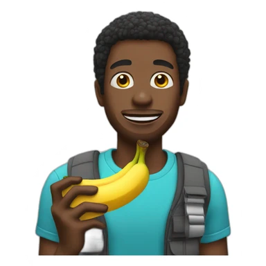 Black man eat banana like monkey sticker