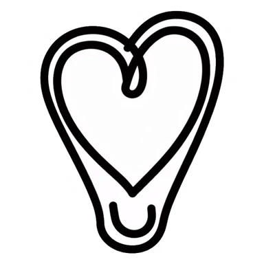 heart shaped clip, office supply sticker