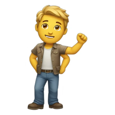 Man with right arm extended upwards sticker