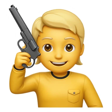 It should look like the standard smiling emoji which is ironically holding a gun pointed to his head/face sticker
