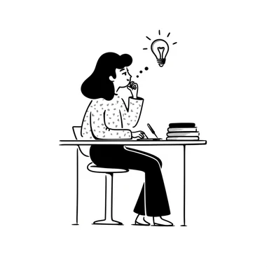 Woman creative thinking sticker