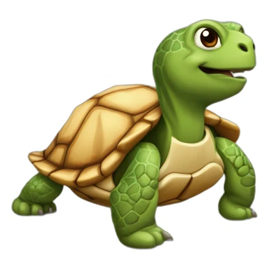 Tortue sur un chien sticker