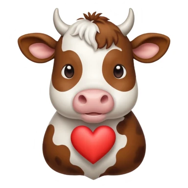 vaca con corazon de amor para copiar y pegar sticker