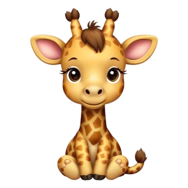 Cute giraffe with a bow sitting down sticker