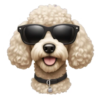 poodle wearing sunglasses sticker