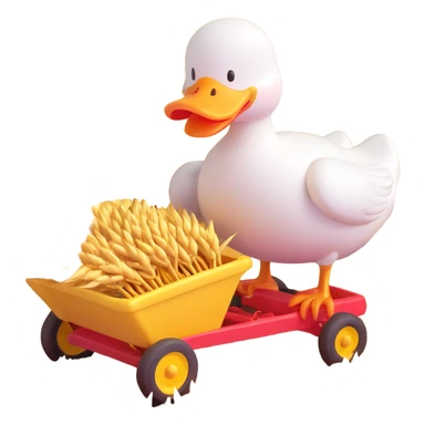 animal crossing character, duck that harvest wheat sticker