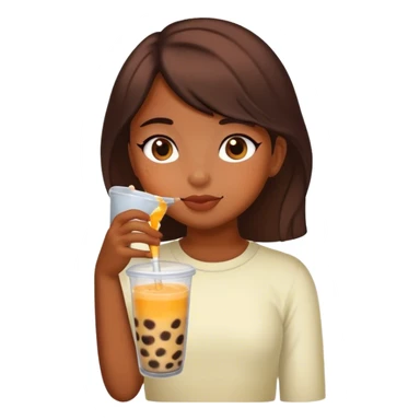 Girl with boba sticker