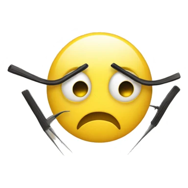 yellow smiley with long eyelashes and nails sticker