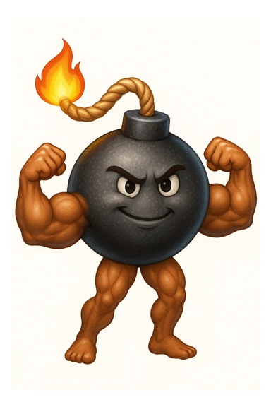 emoji bomba muscolosa stile iphone sticker