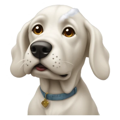 dog blowing smoke sticker