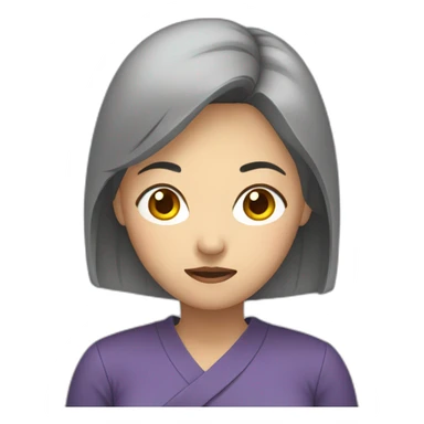 asian woman holding pain sticker