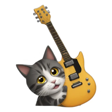 cat-guitar-rock sticker