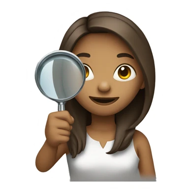 a girl is holding a magnifying glass sticker