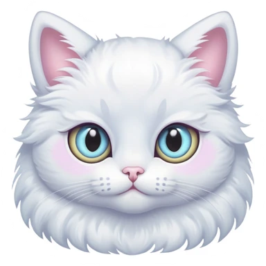 pastel angel cat with three eyes eyeballs sticker