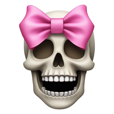 Skull with a pink bow sticker