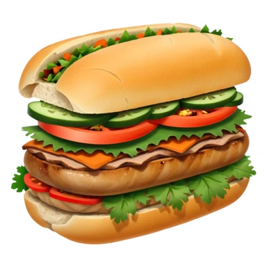 A delicious Vietnamese sandwich banh mi with chilli sticker