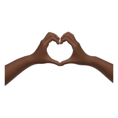 Two hands making a heart sticker