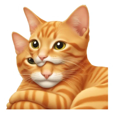 Two orange cats cuddling sticker