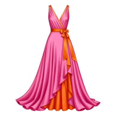 Yves Saint Laurent pink and orange gala dress sticker