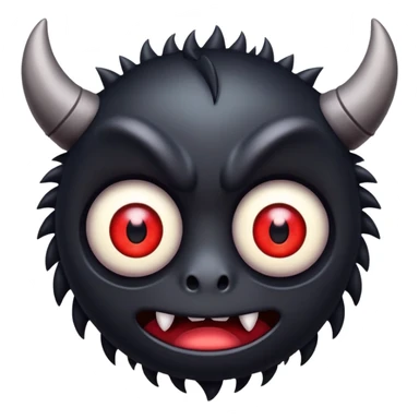 Black monster with big red eyes but straight face sticker