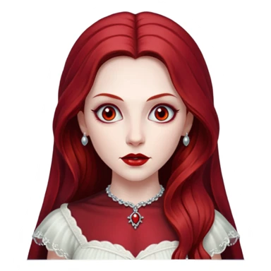Bride of Dracula with long dark red hair sticker
