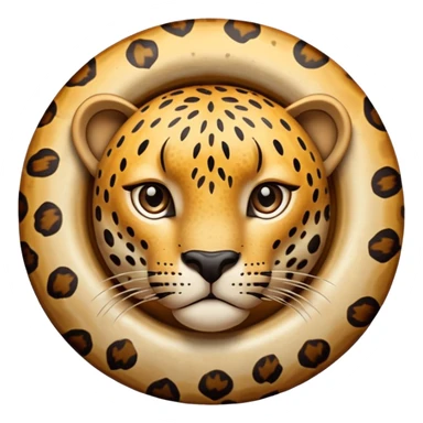 Leopard print circle with hole in the middle sticker