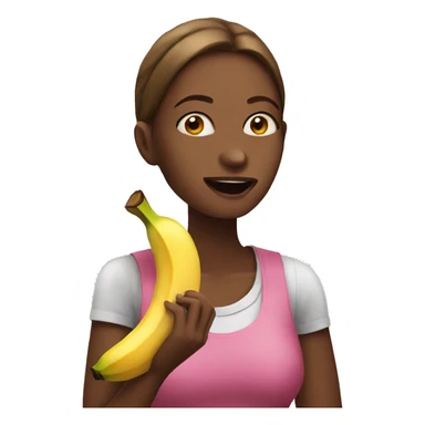 Women eat banana sticker
